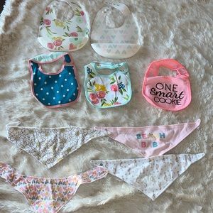Cloth bibs and cloud island silicon bibs